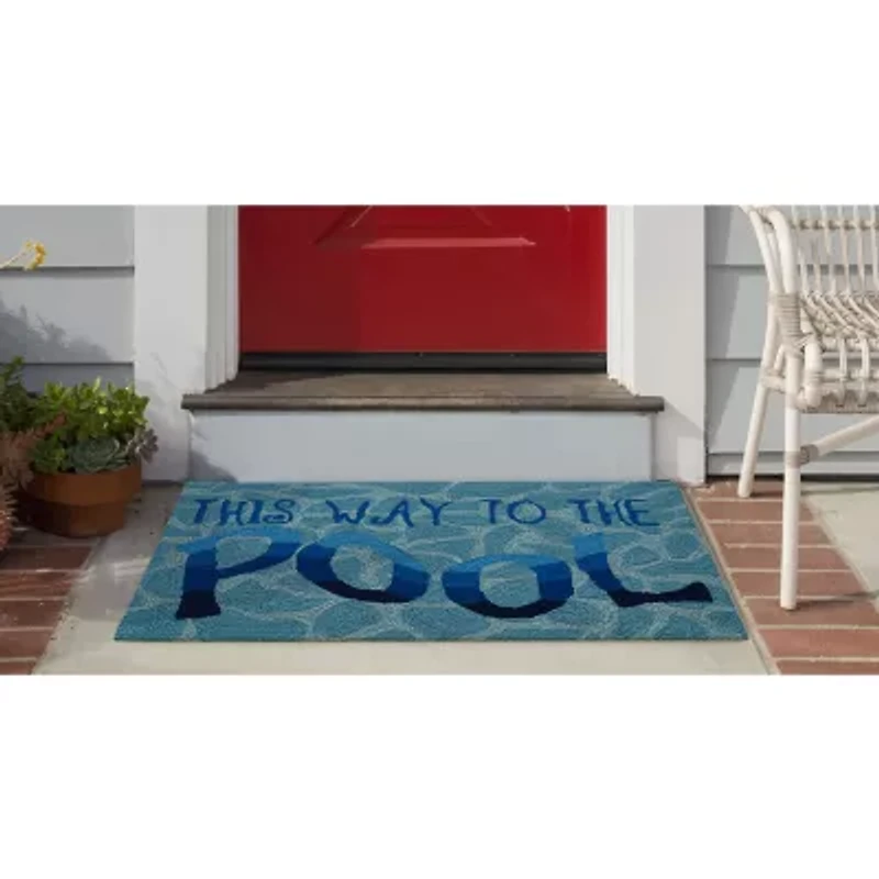 Liora Manne Frontporch This Way To The Pool Hand Tufted Washable Indoor Outdoor Rectangular Accent Rug