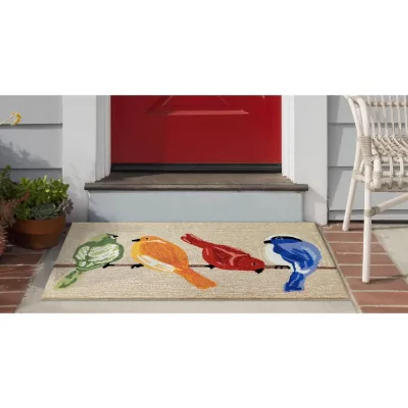 Liora Manne Frontporch Birds Hand Tufted Washable Indoor Outdoor Rectangular Accent Rug