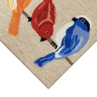 Liora Manne Frontporch Birds Hand Tufted Washable Indoor Outdoor Rectangular Accent Rug