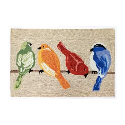 Liora Manne Frontporch Birds Hand Tufted Washable Indoor Outdoor Rectangular Accent Rug