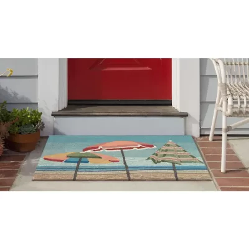 Liora Manne Frontporch Beach Umbrellas Hand Tufted Washable Indoor Outdoor Rectangular Accent Rug