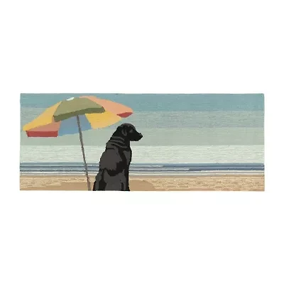 Liora Manne Frontporch Parasol And Pup Hand Tufted Washable Indoor Outdoor Rectangular Accent Rug