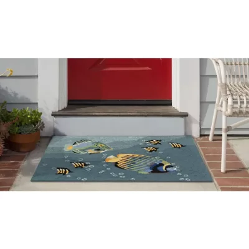 Liora Manne Frontporch Aquarium Hand Tufted Washable Indoor Outdoor Rectangular Accent Rug