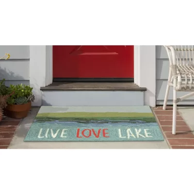 Liora Manne Frontporch Live Love Lake Hand Tufted Washable Indoor Outdoor Rectangular Accent Rug