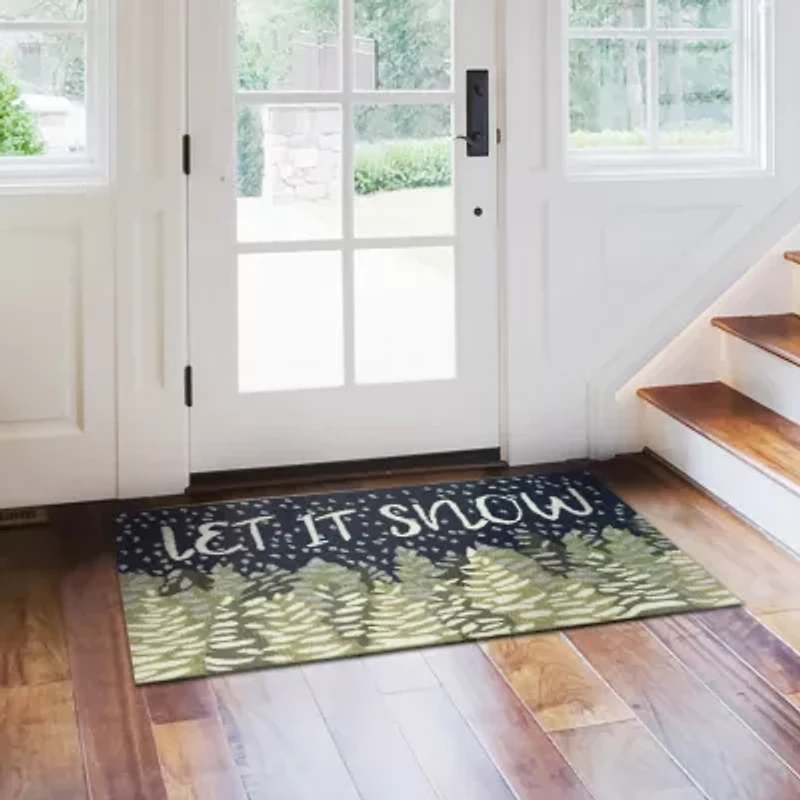 Liora Manne Frontporch Let It Snow Hand Tufted Washable Indoor Outdoor Rectangular Accent Rug