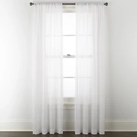 Home Expressions Remy Solid Rod Pocket Sheer Single Curtain Panel