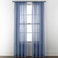 Home Expressions Remy Solid Rod Pocket Sheer Single Curtain Panel