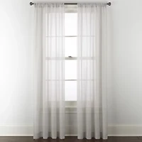 Home Expressions Remy Solid Rod Pocket Sheer Single Curtain Panel