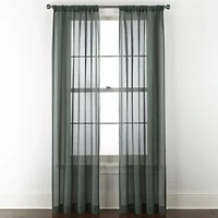 Home Expressions Remy Solid Rod Pocket Sheer Single Curtain Panel