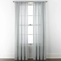 Linden Street Jameson Cotton Rod Pocket Sheer Single Curtain Panel