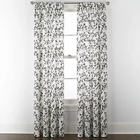 Linden Street Jameson Cotton Print Rod Pocket Sheer Single Curtain Panel