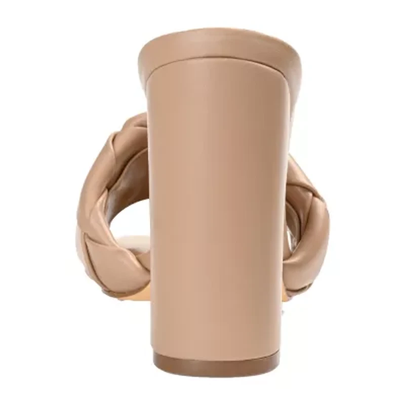 Journee Collection Maysie Womens Round Open Toe Block Heel Pumps