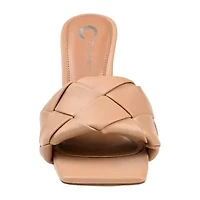 Journee Collection Maysie Womens Round Open Toe Block Heel Pumps