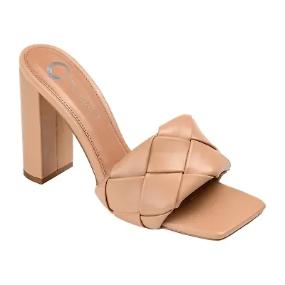 Journee Collection Maysie Womens Round Open Toe Block Heel Pumps