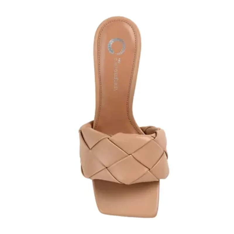 Journee Collection Maysie Womens Round Open Toe Block Heel Pumps