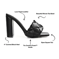 Journee Collection Maysie Womens Round Open Toe Block Heel Pumps