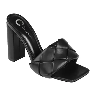 Journee Collection Maysie Womens Round Open Toe Block Heel Pumps