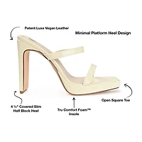 Journee Collection Naivee Womens Round Open Toe Block Heel Pumps