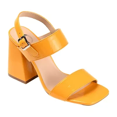 Journee Collection Adras Womens Round Open Toe Block Heel Pumps