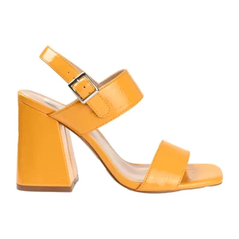 Journee Collection Adras Womens Round Open Toe Block Heel Pumps
