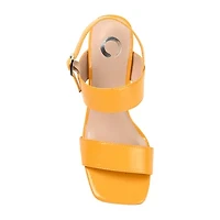 Journee Collection Adras Womens Round Open Toe Block Heel Pumps
