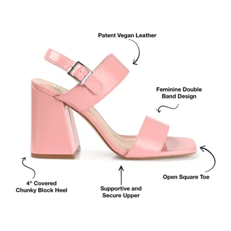 Journee Collection Adras Womens Round Open Toe Block Heel Pumps