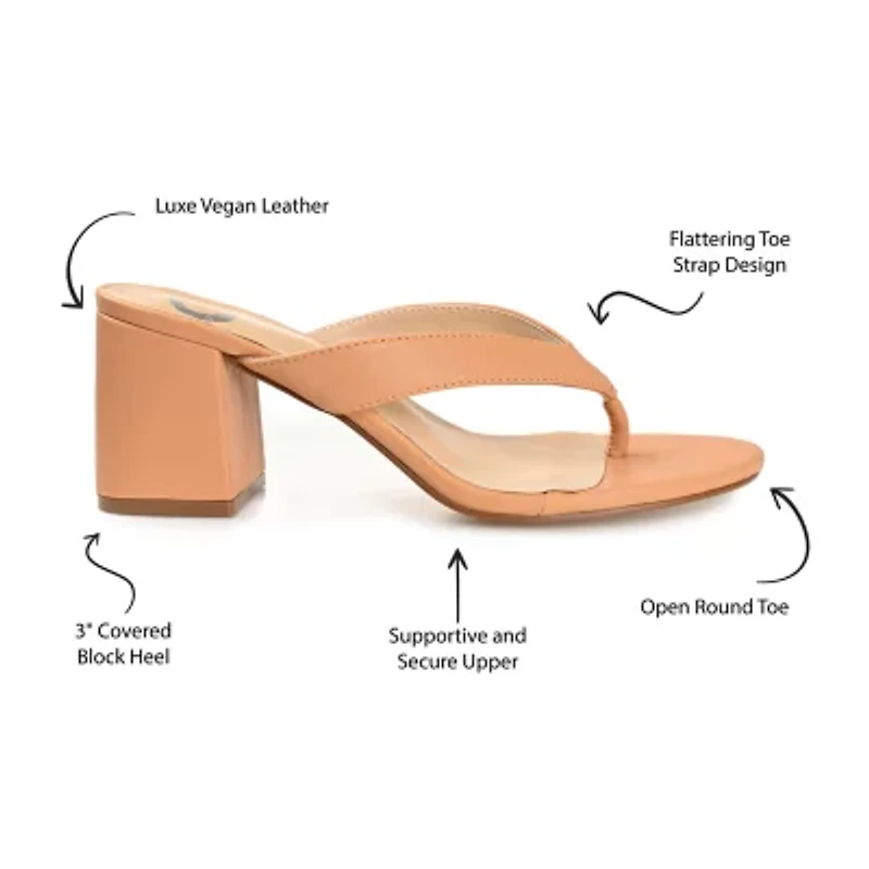 Journee Collection Alika Womens Round Open Toe Block Heel Pumps