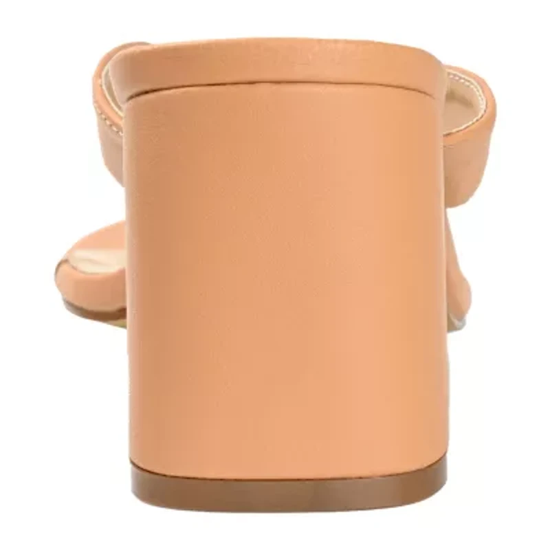 Journee Collection Alika Womens Round Open Toe Block Heel Pumps