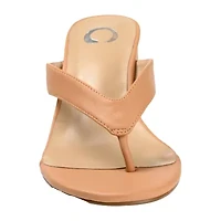 Journee Collection Alika Womens Round Open Toe Block Heel Pumps