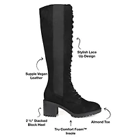 Journee Collection Womens Jenicca Stacked Heel Dress Boots