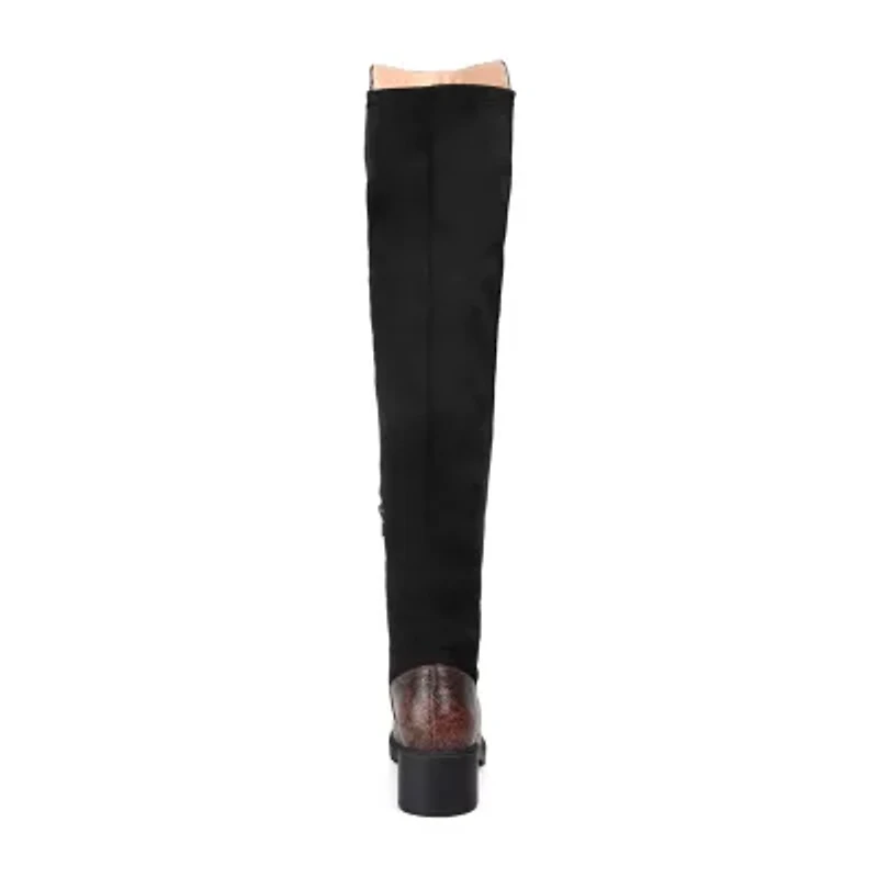 Journee Collection Womens Aryia Stacked Heel Over the Knee Boots