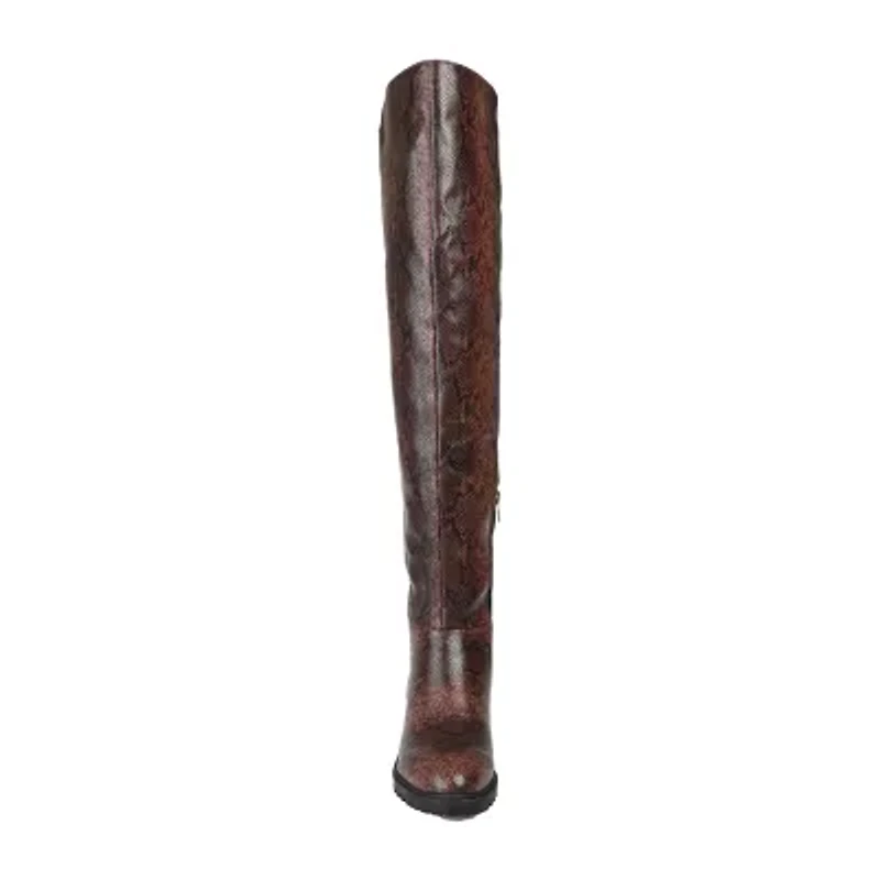 Journee Collection Womens Aryia Stacked Heel Over the Knee Boots