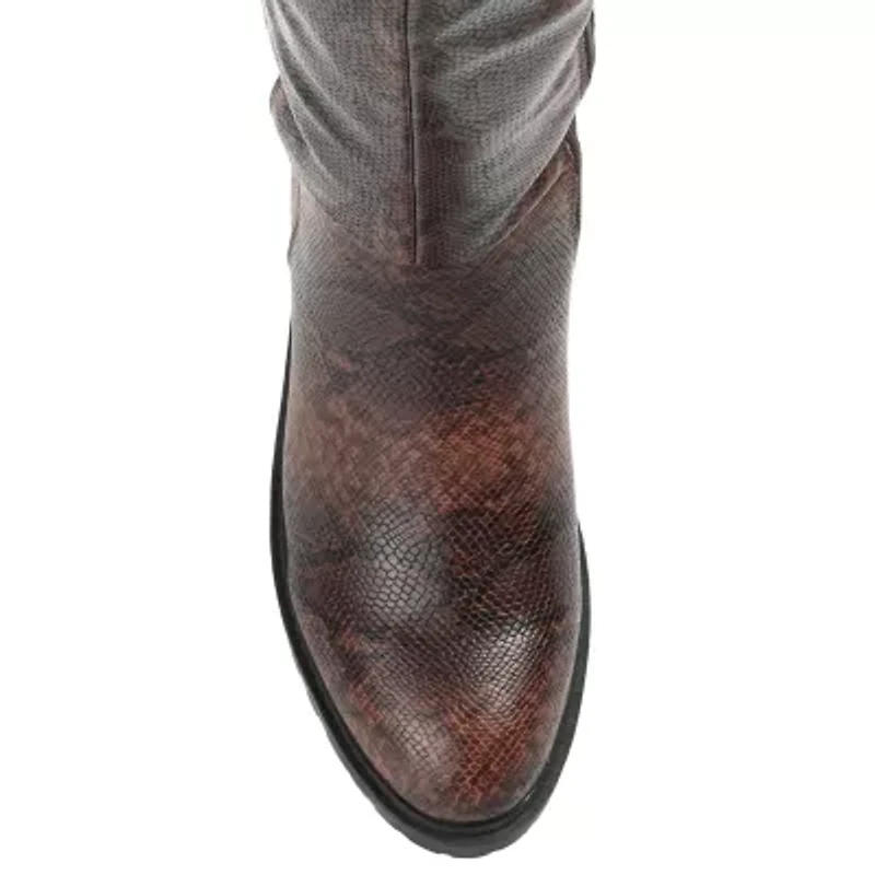 Journee Collection Womens Aryia Stacked Heel Over the Knee Boots
