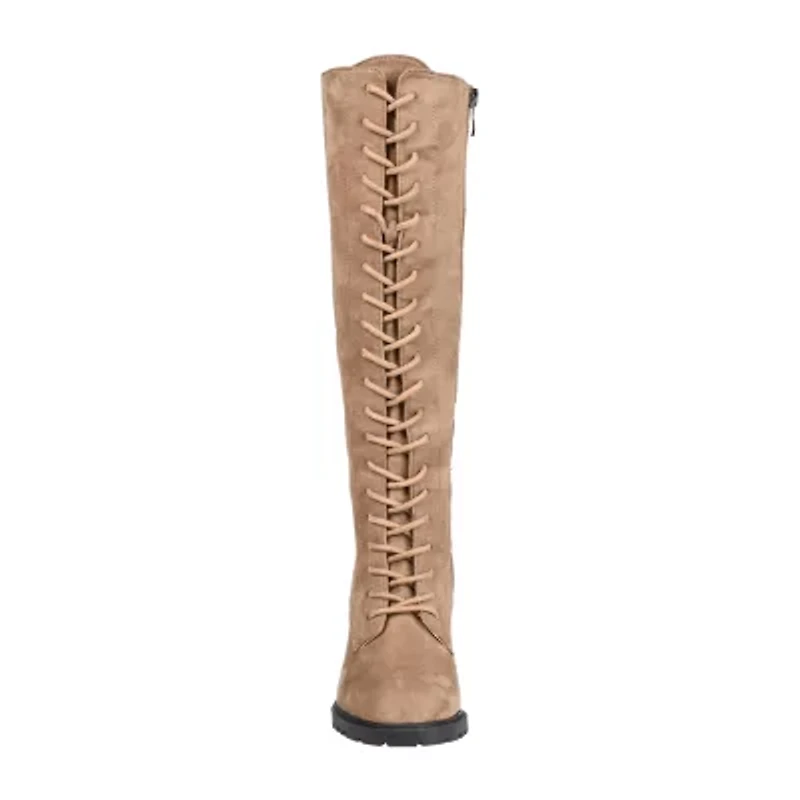 Journee Collection Womens Jenicca Wide Calf Stacked Heel Dress Boots