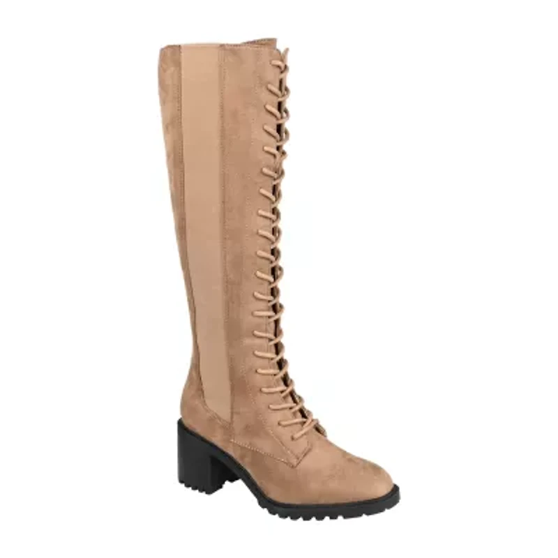 Journee Collection Womens Jenicca Wide Calf Stacked Heel Dress Boots