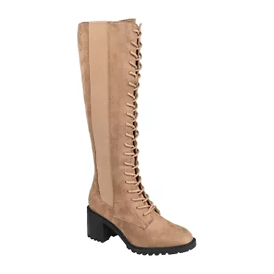 Journee Collection Womens Jenicca Wide Calf Stacked Heel Dress Boots