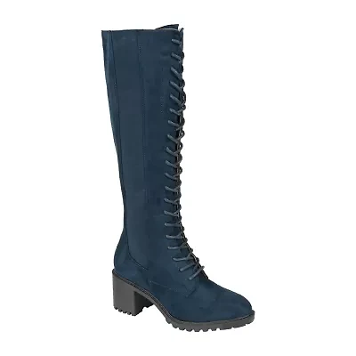 Journee Collection Womens Jenicca Extra Wide Calf Stacked Heel Dress Boots