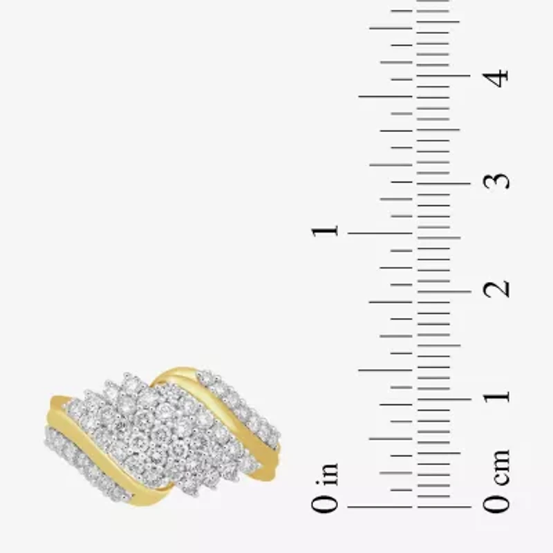 Womens 1 CT.T.W. Lab-Grown Diamond 10K Gold Cocktail Ring
