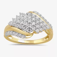 Womens 1 CT.T.W. Lab-Grown Diamond 10K Gold Cocktail Ring