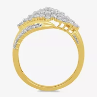 Womens 1 CT.T.W. Lab-Grown Diamond 10K Gold Cocktail Ring