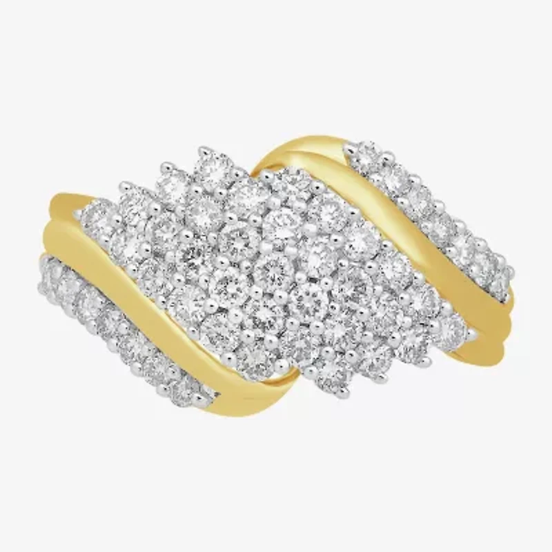 Womens 1 CT.T.W. Lab-Grown Diamond 10K Gold Cocktail Ring