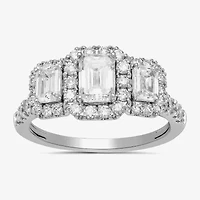 Signature By Modern Bride (H-I / Si2) Womens 2 CT. T.W. Lab Grown White Diamond 14K Gold Side Stone Engagement Ring