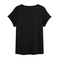 Patrick It'S Lit Fireworks Relaxed Womens Juniors Crew Neck Short Sleeve Regular Fit Spongebob Graphic T-Shirt