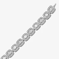 Womens 1/10 CT. T.W. Natural Diamond Sterling Silver Cushion 7.25 Inch Tennis Bracelet