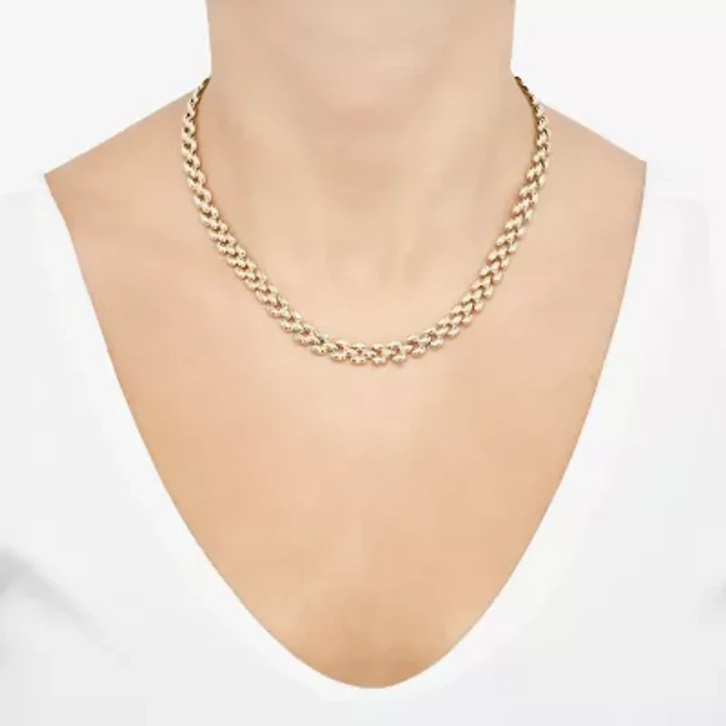 Womens 14K Gold Inch Link Necklace