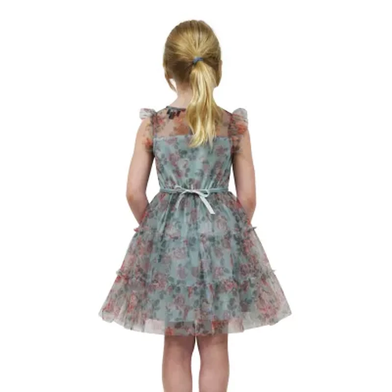 Lilt Little & Big Kid Girls Short Sleeve Ruffled A-Line Dress