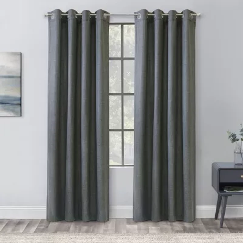Sanders Grommet Top Light-Filtering Single Curtain Panel