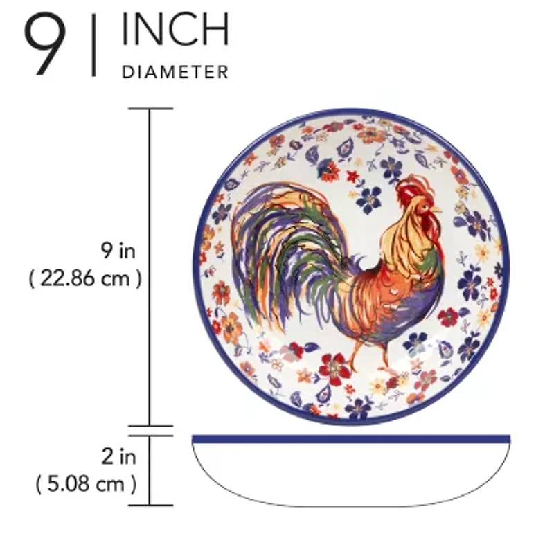 Certified International Morning Rooster 4-pc. Earthenware Soup Bowl
