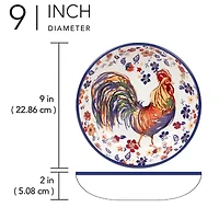 Certified International Morning Rooster 4-pc. Earthenware Soup Bowl