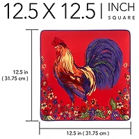Certified International Morning Rooster Serving Platter